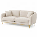 Canapé 2 places 180 x 85 x 82 cm en tissu beige style contemporain pieds métalliques