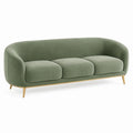 Canapé 3 places 220 x 90 x 78 cm en velours vert style contemporain pour salon