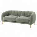 Canapé 2 places 160 cm en tissu vert gris style contemporain