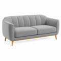 Canapé 2 places 165 cm en tissu gris style scandinave